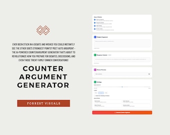 AI Counterargument Generator | ChatGPT Debate Prompts | 30 Personas | Argument Builder & Rebuttal Tool | Instant Download