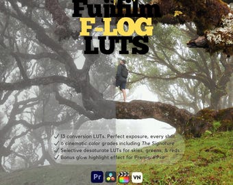 Fujifilm F-Log LUTs | Cinematic Color Grading Presets for Premiere Pro, DaVinci Resolve | X-T4 X-S10