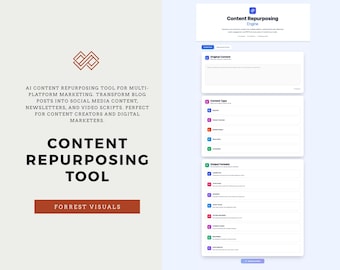 AI Content Repurposing Tool | ChatGPT Prompts for Creators | Turn Blogs into Social Media, Reels & Emails | Instant Download