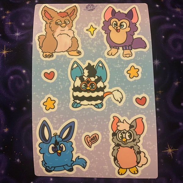 Furby Sticker Sheet || Stickers for Journal, Laptop, Waterbottle