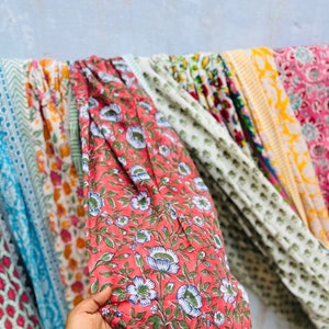 Hand Block Print Cotton Voile Sarong: Beach Cover-Up Scarf
