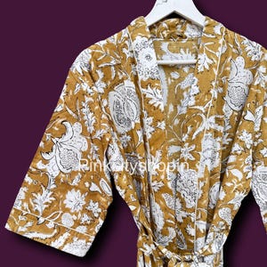 Floral Cotton Kimono Robe: Women&#39;s Summer Dressing Gown