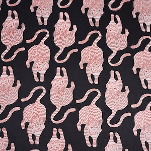 Tibetan Tiger Printed Cotton Fabric, Dress Making Fabric, Curtains Kimono Kaftan Dress Making Fabric, Crafting Fabric