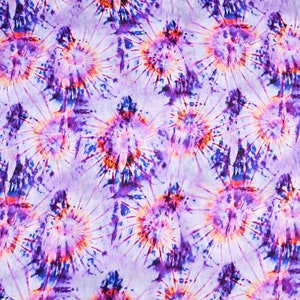 Abstract Purple Voile Fabric: Digital Print Cotton, Soft Dressmaking Fabric By The Yard