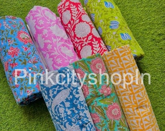 Wholesale Fabric, Indian Block Print Cotton Fabric, Fabric By The Yard, Floral Fabric, Women Dressmaking Fabric, Gift For Wife