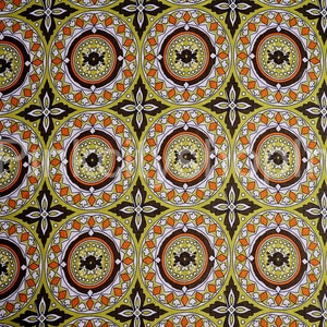 Floral Hand Printed Cotton Fabric: Green, Blue, Red Apparel Material