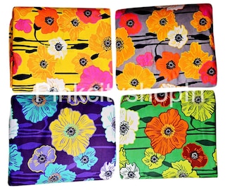 Tela de algodón de flores grandes hecha a mano, material de vestido de mujer, tela de ropa de fiesta, tela de tops para niñas,