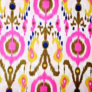 Elegant Ikat Print Cotton Fabric, Sold By The Yard, Women Dress Home Decor Quilt Pillow Fabric, 100% Cotton fabric