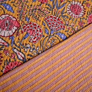 Floral Cotton Quilted Fabric, Warm Fabric, Fabric By The Yard, Jacket Fabric, Placemats Quilted Fabric, Home Decor