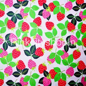 Strawberry Print Cotton Fabric: Block Print Fashion Material