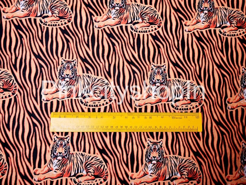 Beautiful Tiger Printed Fabric, Pure Cotton Fabric, Fabric by the Yard