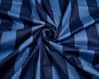 Navy Blue Big Stripe, Pure Cotton Fabric, Kids Clothing Fabric, Sewing Cotton Fabric, Fabric By The Yard