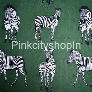 Zebra Print Cotton Fabric, Fabric By The Yard, Indian Cotton Fabric, Fabric For Kids Clothing Room Decor Pillow Quilt, Animal Print fabric