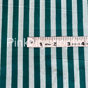 Pine Green Cotton Stripe Fabric, 100% Cotton Fabric, Fabric By The Yard, Home Decor and Living Room Decorative Fabric, Mother Day Gift