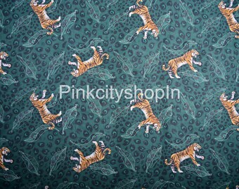 Cotton Fabric By The Meter: Tiger Print, Upholstery & Dressmaking