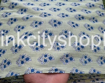 Hand Block Printed Cotton Fabric: Floral Dress Making, Quilting & Sewing