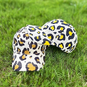 Stylish Panther Print Caps Sun Protection Hats | Women&#39;s Chic Panther Print Cap | Men&#39;s Trendy Panther Print Cap, Daily Use Cotton Cap