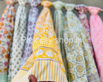 Hand Block Print Cotton Sarong: Voile Beach Scarf