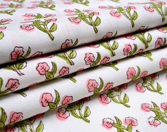 Indian Hand Block Print Fabric, Cotton Fabric By The Yard, Sewing Material, Crafting, Upholstery
