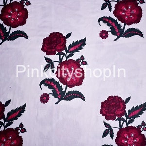 Big Flower Cotton Fabric: Dress, Kimono, Curtain Material