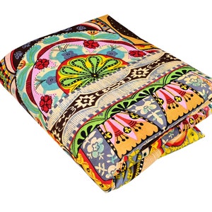 Vintage Geometric Cotton Fabric: Hand Block Printed Indian Cloth