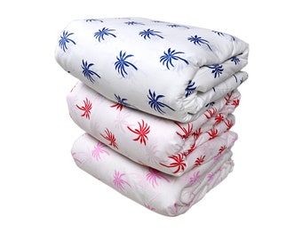 Palm Tree Cotton Fabric: Hand Block Printed Dress Material
