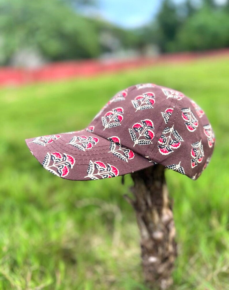 Hand Block Printed Cotton Baseball Cap: Lightweight Floral Fashion Hat ...