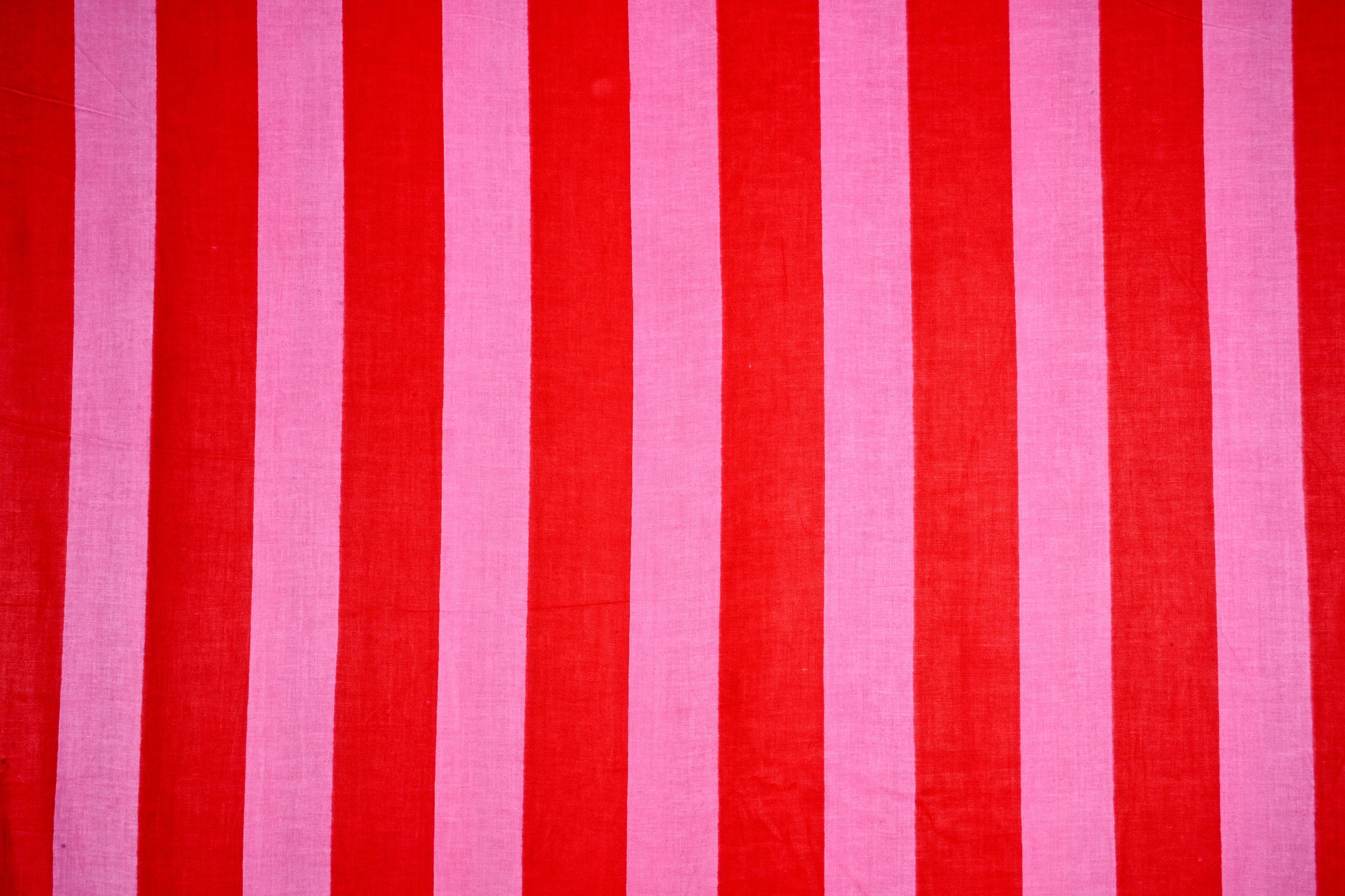 Pink & Red Wide Strip Print Cotton Fabric Textile Pattern Fabric Vertical Stripes Cotton Fabric By the Yard