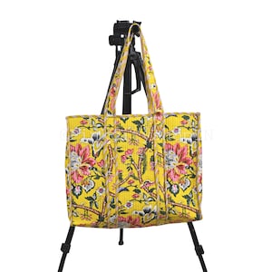 Große Blume Gedruckt Gesteppte Einkaufstasche, Frauen Einkaufstasche, Strandtasche Reisetasche Umweltfreundliche Einkaufstasche, Damenhandtaschen, handgemachte Boho Tasche
