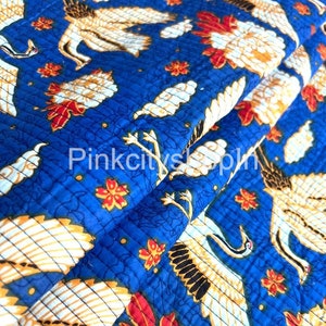Tissu matelassé imprimé à la main, tissu en coton indien,tissu de remplissage en coton pour chemin de table, artisanat,tissu matériel de sac