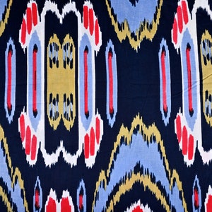 Tessuto di cotone stampato Ikat, tessuto 100% cotone, tessuto al metro, tessuto per tende da tappezzeria, tessuto per arredamento