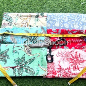 Indian hand block printed patch, scrap bundle, fabric scraps cotton, fabric remnants, flower fabric scrap, cotton patches, fat quarter
