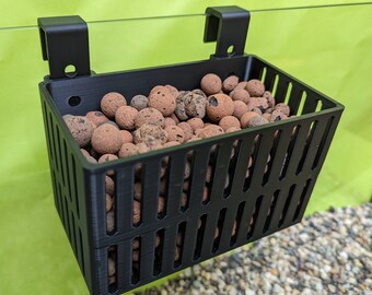 Hang on Back Aquaponic Basket For Clay Balls - Adjustable Height