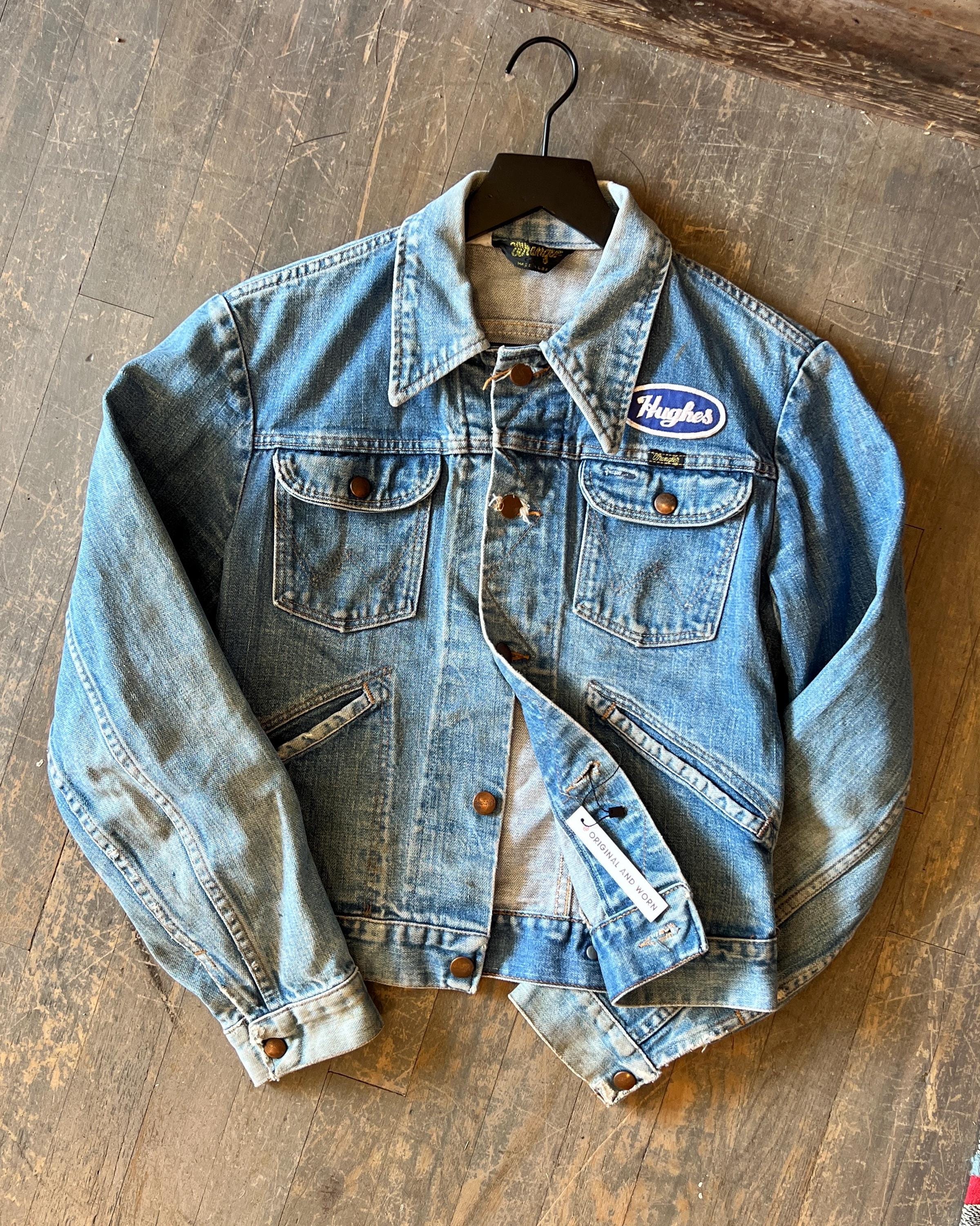 Vintage 60s Wrangler Denim Trucker Jacket W/ Patch Size S/M