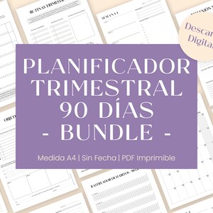 Planificador Trimestral de 90 Días. Agenda de 12 Semanas Para Objetivos