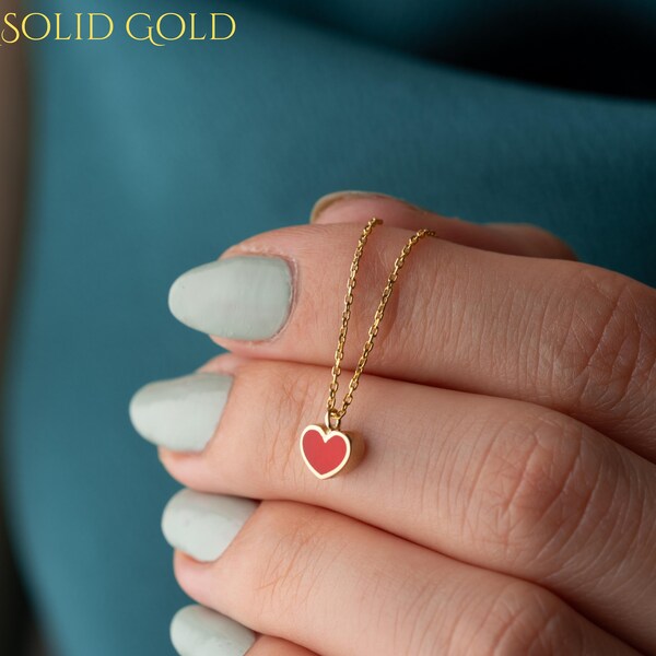 Gold Heart Necklace - Etsy
