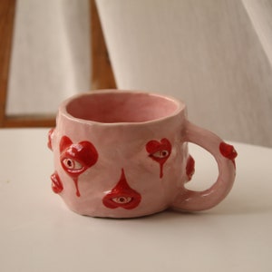 Pre-order Eye mug, Unique coffee and tea cup, Ceramic art, Handmade Pottery, Gift for her