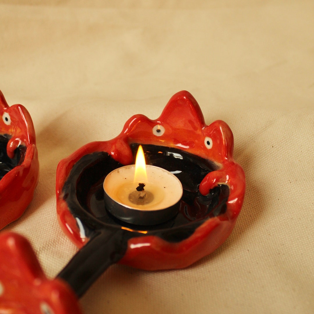 Calcifer Candle Holder Howl's Moving Castle Studio Etsy.de