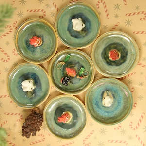 Pre-order Unique Fire Demon Trinket Tray Handmade Ceramic,Valentine Gifts for Her,Home Decor,Cute Anime Gift-Height 1.5 Width 3inches