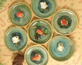 Pre-order Unique Fire Demon Trinket Tray Handmade Ceramic,Valentine Gifts for Her,Home Decor,Cute Anime Gift-Height 1.5 Width 3inches