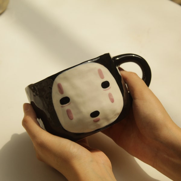 Pre-order Cute Unique Characrer Plaid Mug,Adorable Anime Coffee Handmade Ceramic Mug,Tea Mug,Birthday Gift for Her,Graduate Friend Gift