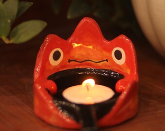 Pre-order Cute Fire Candle holder, Housewarming Gift, Homedecor, Unique Art, Birthday Present, Adorable Handmade Ceramic, Gift for Her