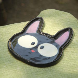 Pre-order Black Cat Ceramic Coaster Handmade Ceramic,Birthday Gifts,Home Decor,Valentine Gift-Height:0.6 Width 4.7 inches