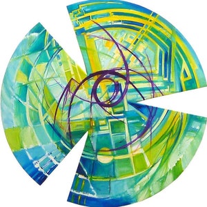 peinture à l'huile sur toile, mandala, abstraction, artisanat, toile insolite, design d'intérieur, pour le salon, pour un cadeau, bon investissement