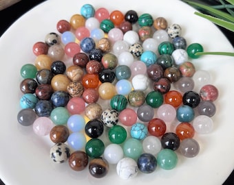 Bulk 10mm Mini Crystal Sphere, Small Round Gemstone Ball, Mystery Crystal, Healing Stone Sphere, Crystal Gift Set