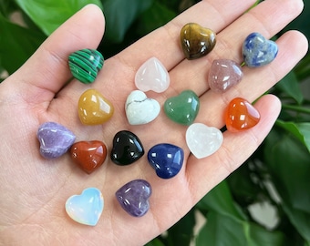Mini Puffy Crystal Heart, Quartz Crystal Heart Gemstone Carving, Healing Crystal, Small Pocket Stone, Mineral Samples, Valentine&#39;s Gift
