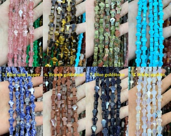 Gemstone Cross Beads, DIY Prayer Jewelry Supplies (8x12mm, 15in Strand)