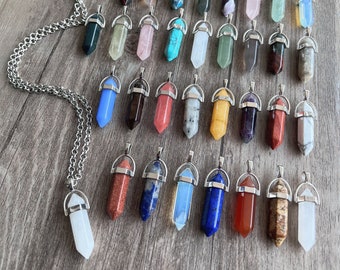 Crystal Point Necklace, Healing Crystal Pendant Necklace, Handmade Jewelry, Surprise Crystal Gift