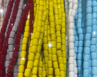 6x8mm Opaque Cylinder Glass Tube Beads, Multi Color Loose Beads for Bracelet Necklace Jewelry Making Supply