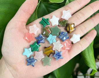 Mini estrella de cristal tallada, gema de estrella de cristal de cuarzo, piedra de bolsillo de cristal en forma de estrella pequeña, muestras minerales, regalo de cristal curativo
